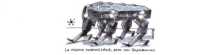 Caricatura la misma normalidad pero con tapabocas. Chócolo